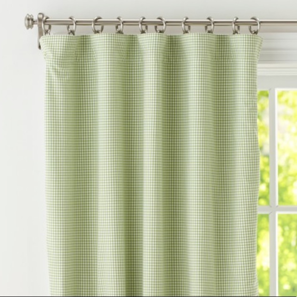 PBK Green Gingham blackout curtain panels!